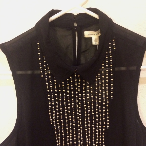 Sheer Detailed Collared Blouse NWT - Picture 2 of 6